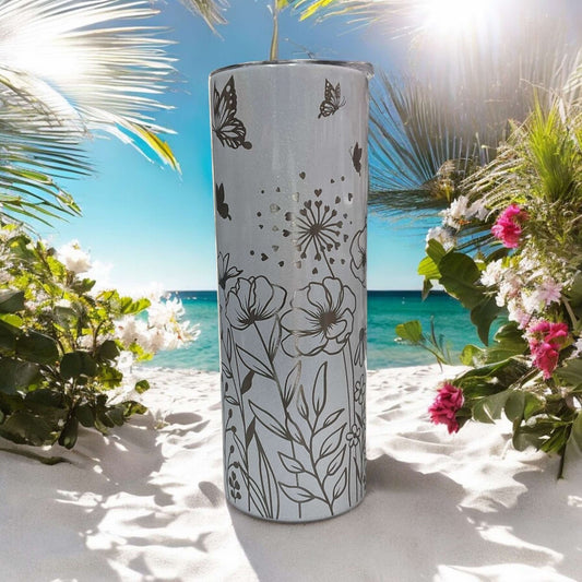 Floral Engraved Tumbler