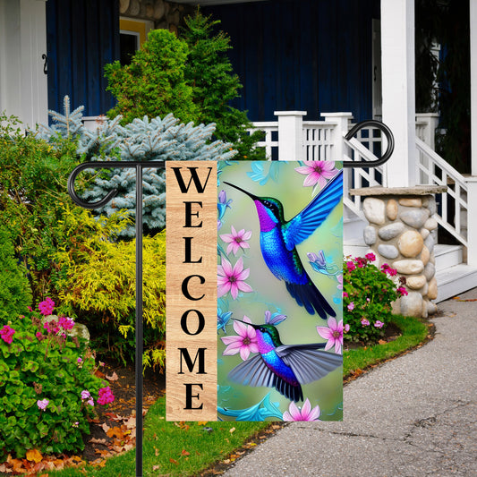 Hummingbird Garden Flag, Garden Decoration, Housewarming Gift, Porch Flag, Spring Flag