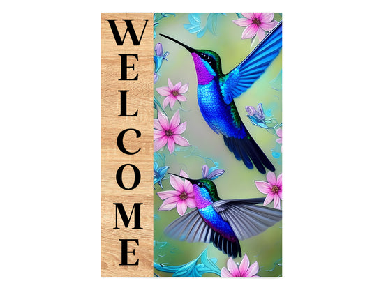 Hummingbird Garden Flag, Garden Decoration, Housewarming Gift, Porch Flag, Spring Flag
