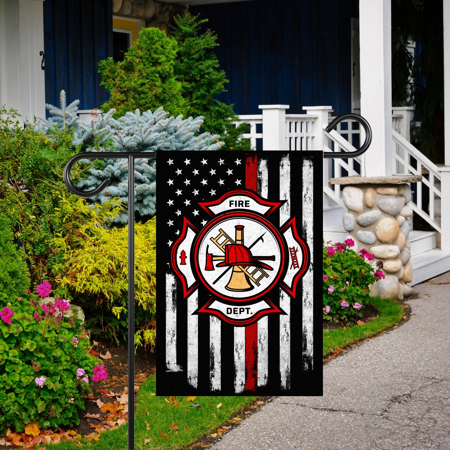 Fire Fighter Garden Flag, Garden Decoration, Housewarming Gift, Porch Flag