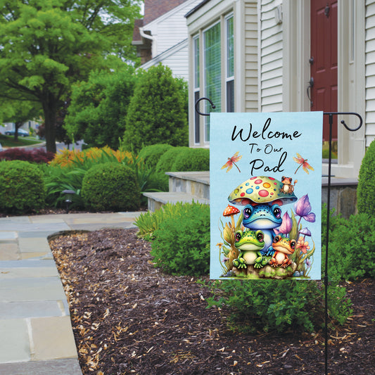 Frog Garden Flag  Cute Frog Porch Flag, Garden Decoration, Housewarming Gift, Spring Outdoor Flag, Birthday Gift for Frog Lovers