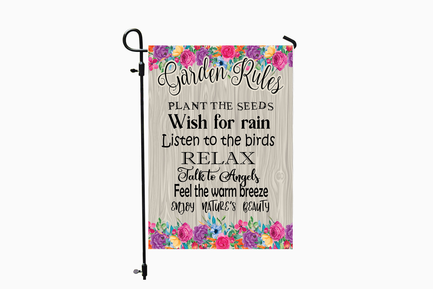 Garden Rules Flag, Garden Decoration, Housewarming Gift, Porch Flag, Spring Flag, Garden Flag