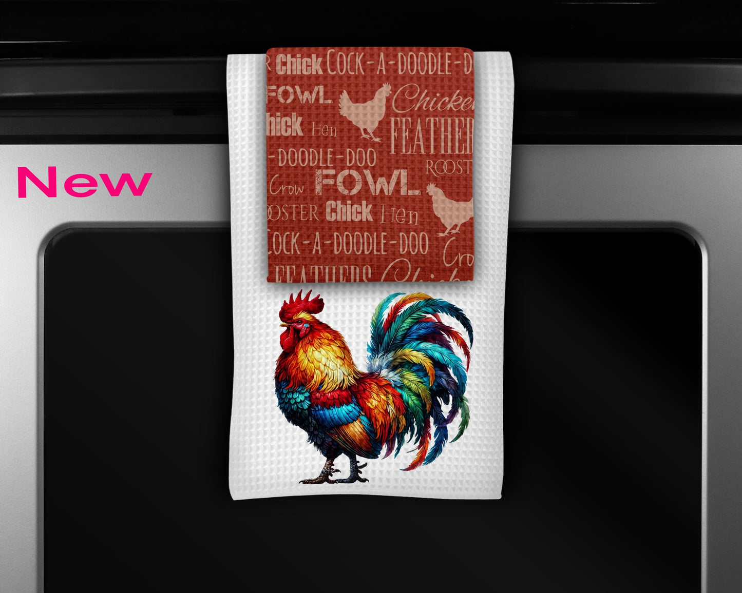Rooster Kitchen Towels Set