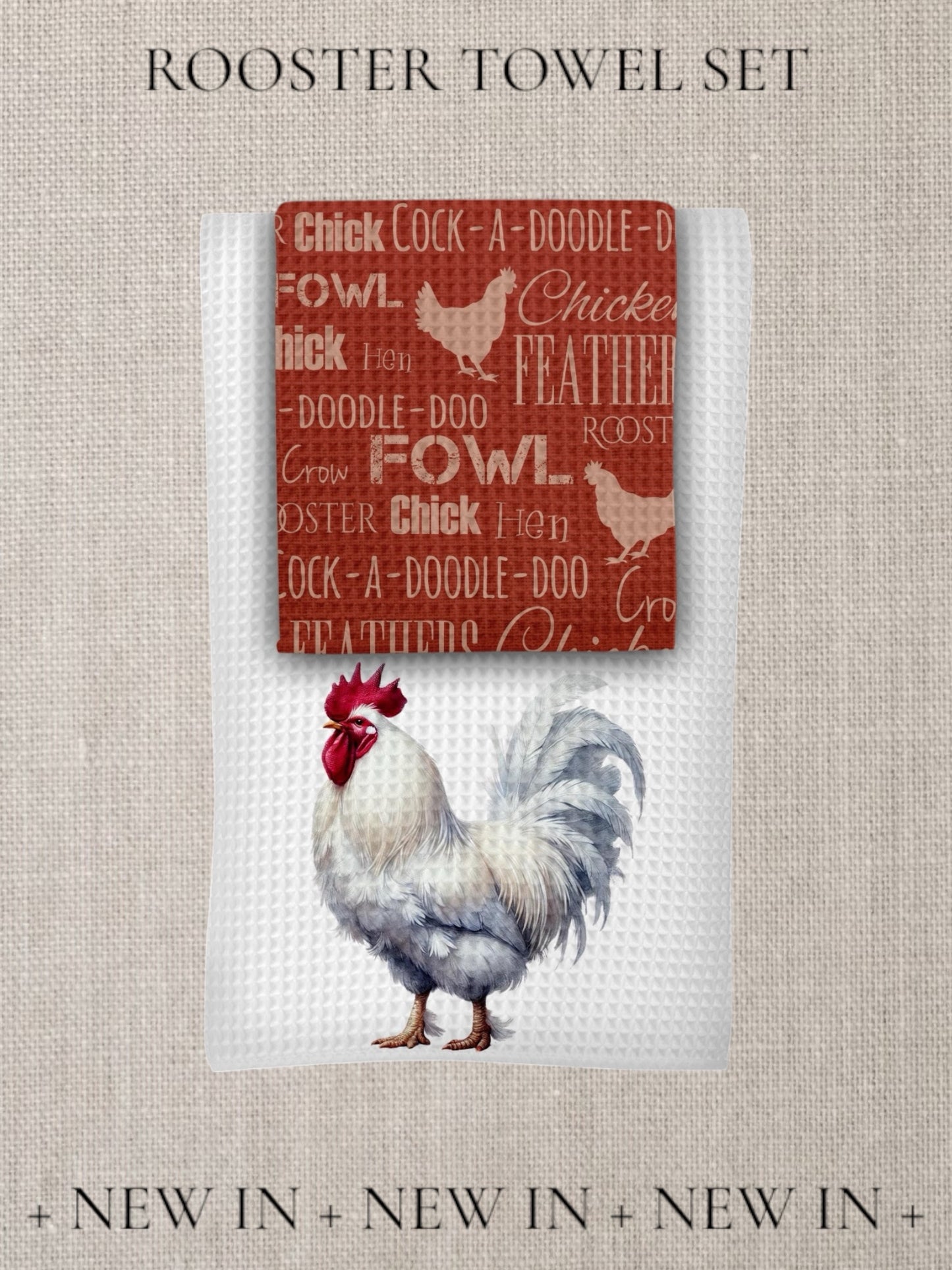 Rooster Kitchen Towels Set