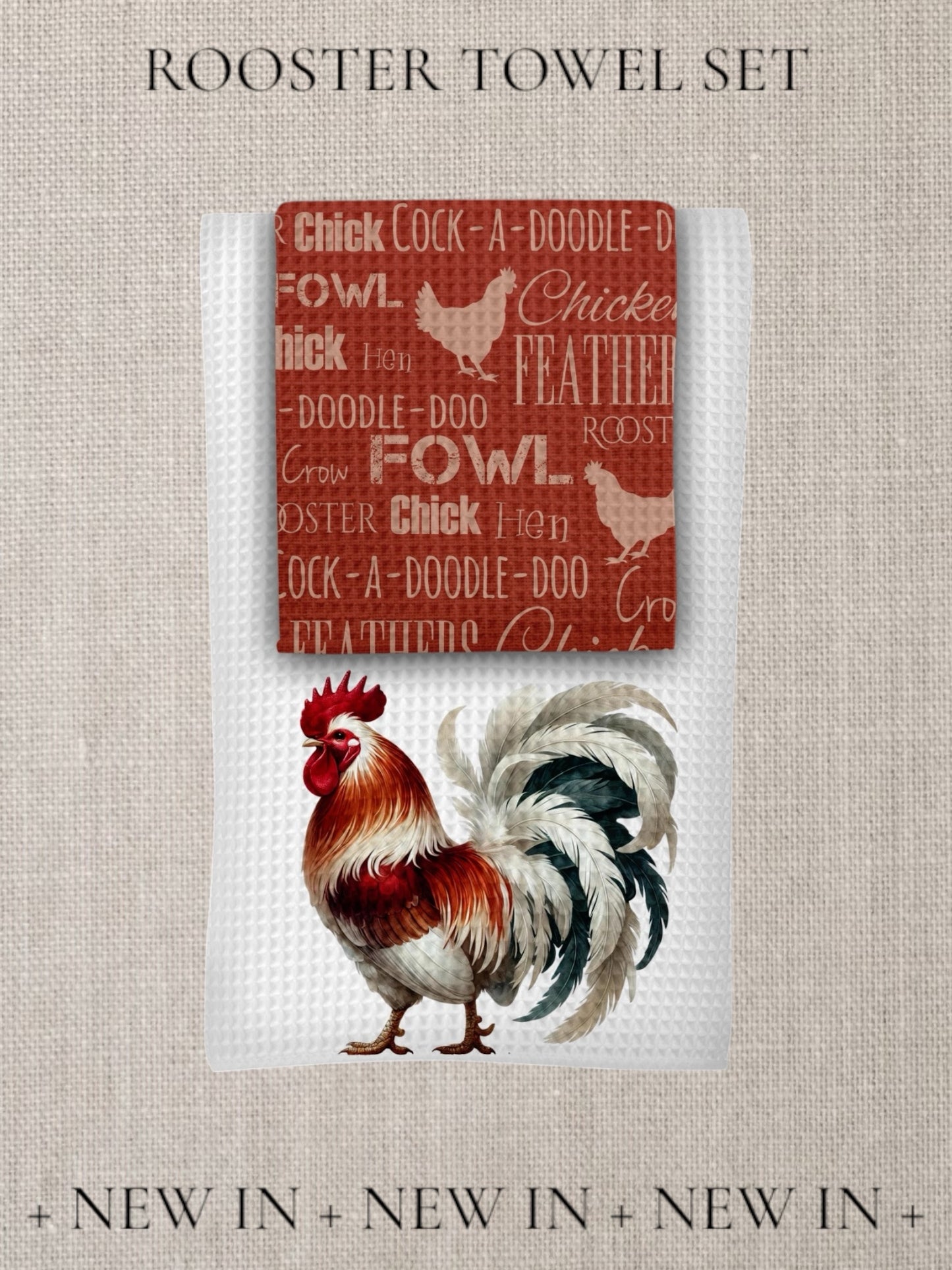 Rooster Kitchen Towels Set