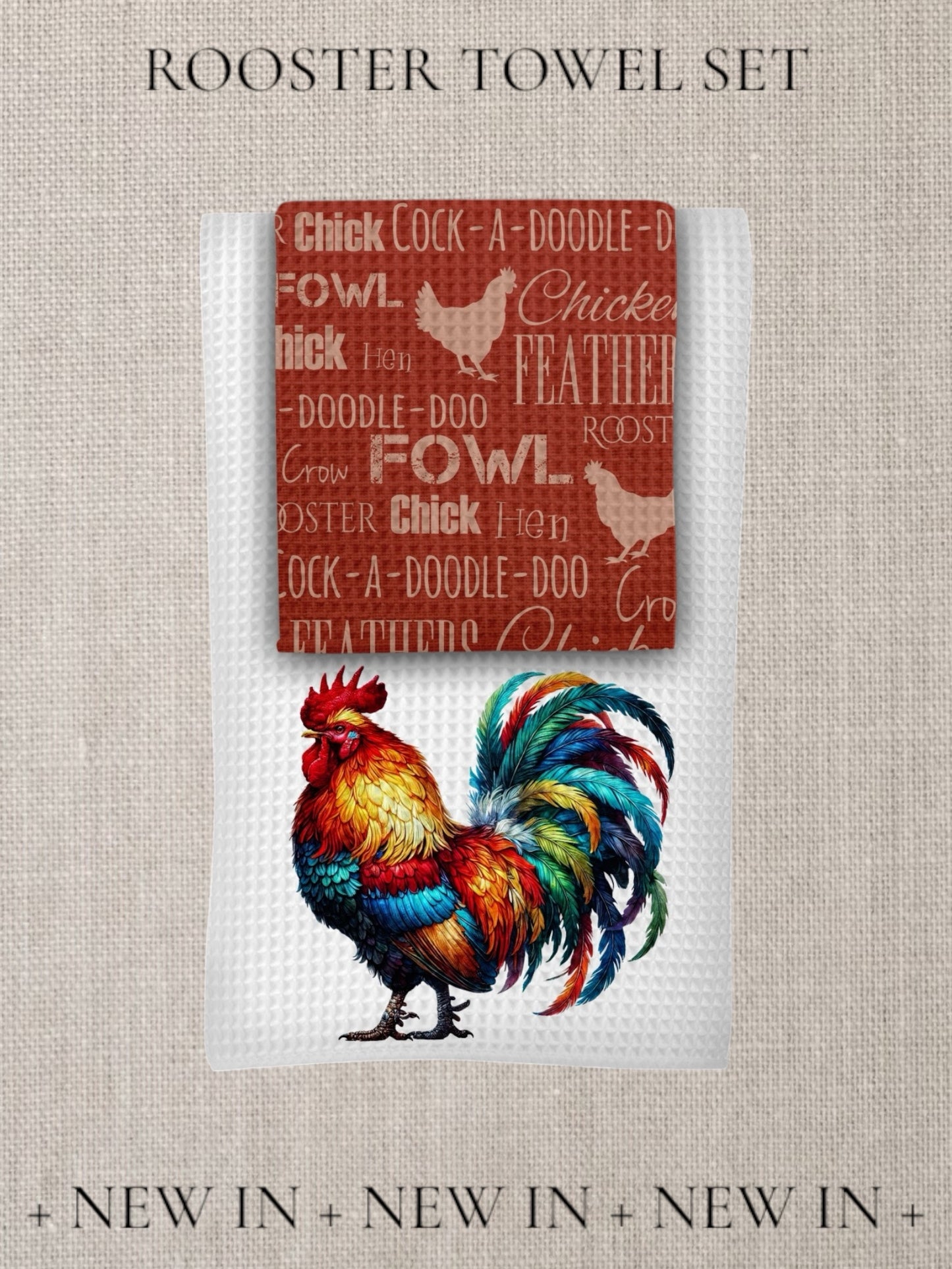 Rooster Kitchen Towels Set