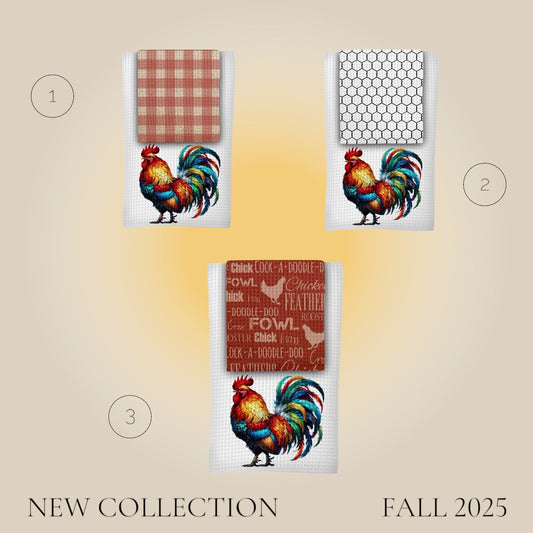 Rooster Kitchen Towels Set