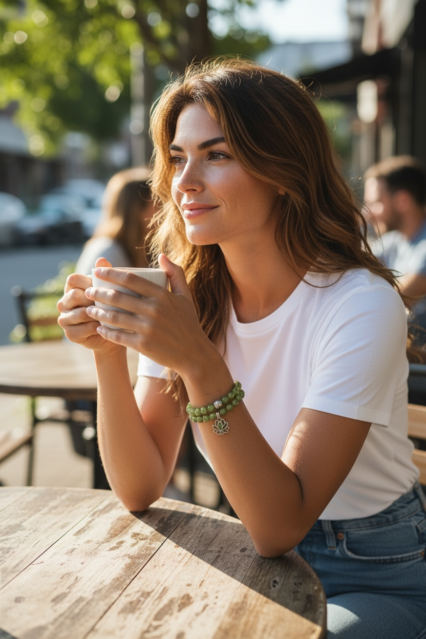 Glow in the Dark Bracelet Set, Light Green Beaded Bracelet Set