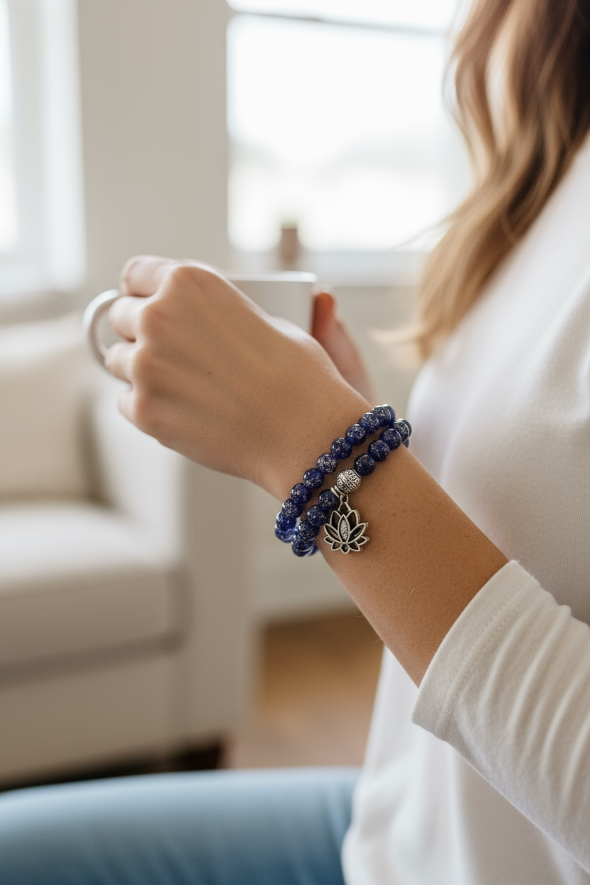 Glow in the Dark Bracelet Set, Dark Blue Beaded Bracelet Set