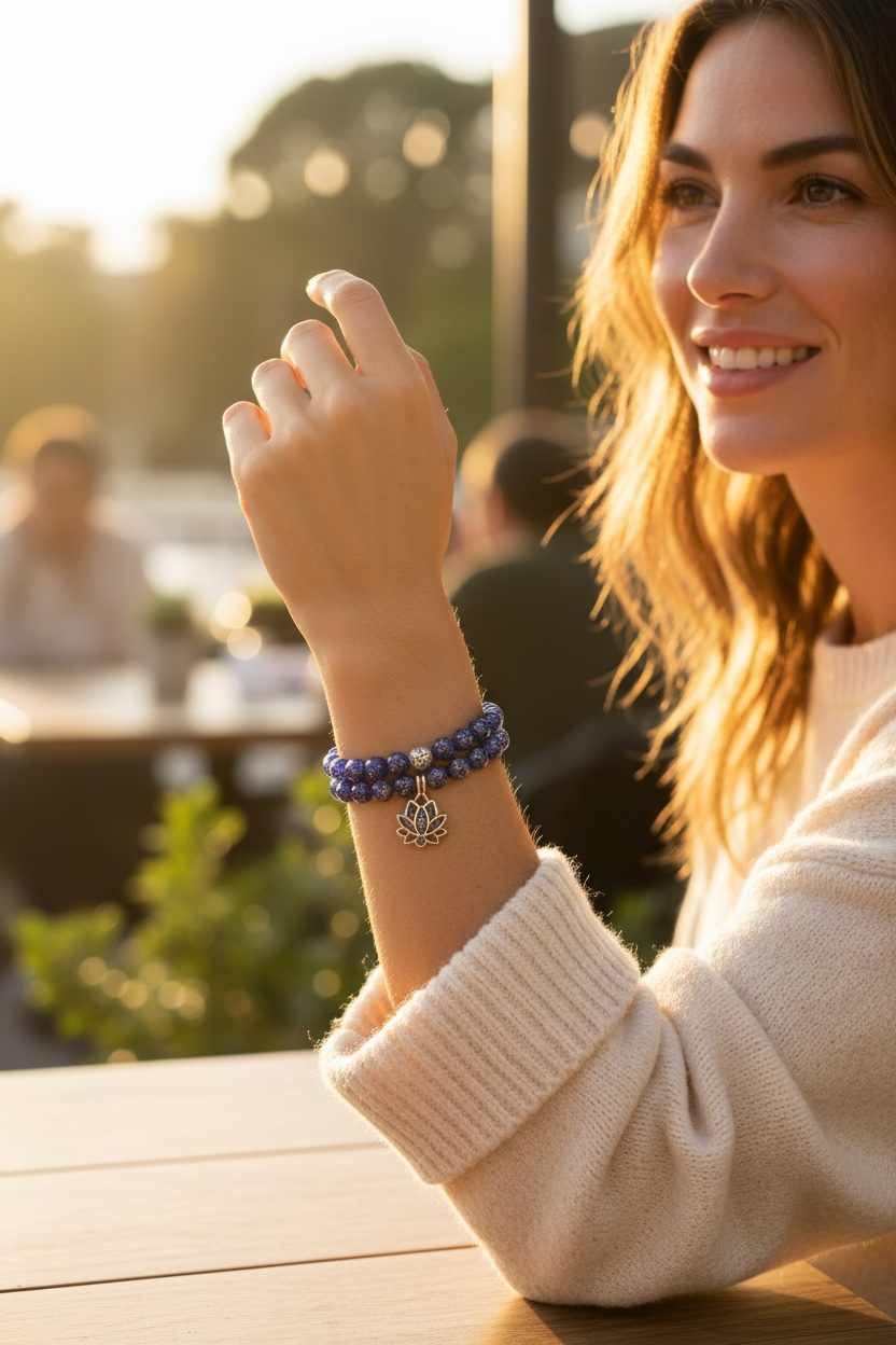 Glow in the Dark Bracelet Set, Dark Blue Beaded Bracelet Set