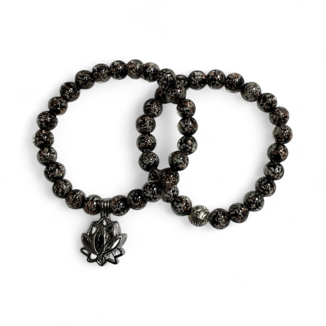 Glow in the Dark Bracelet Set, Black Beaded Bracelet Set