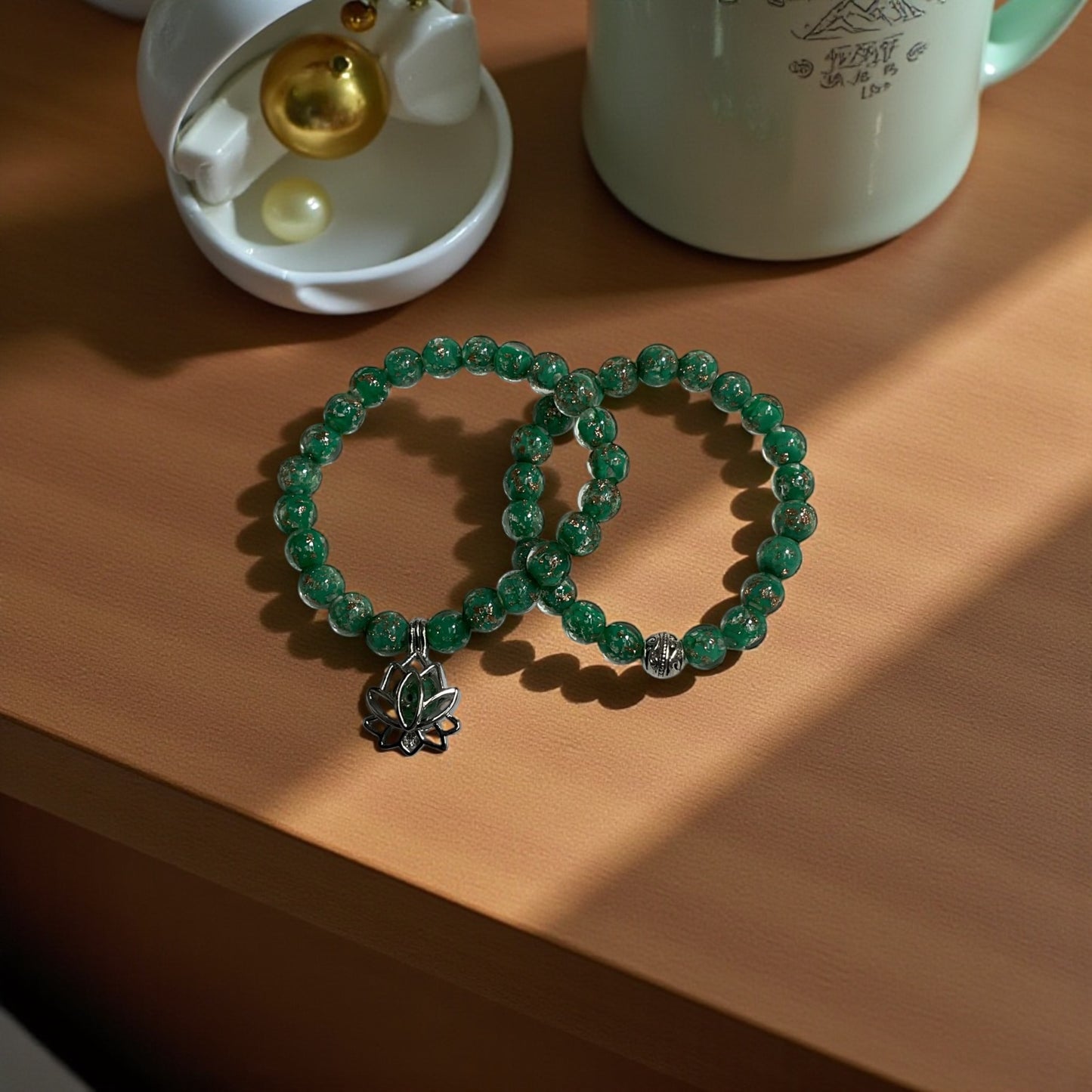 Glow in the Dark Bracelet Set, Green Beaded Bracelet Set