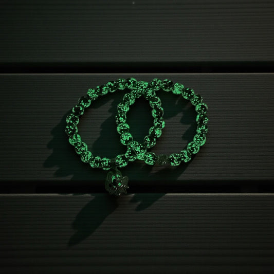 Glow in the Dark Bracelet Set, Yellow Beaded Bracelet Set