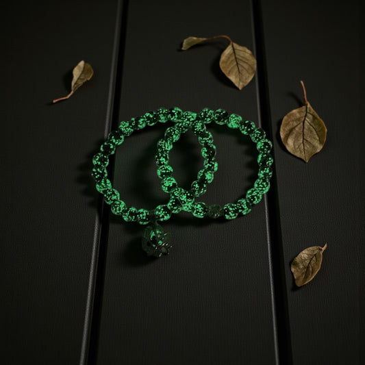 Glow in the Dark Bracelet Set, Light Green Beaded Bracelet Set