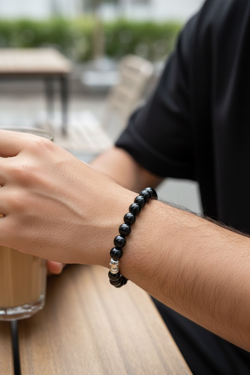 ICE OUT Bracelet, Morse Code Stone Bead Bracelet, Men Secret Message Jewelry