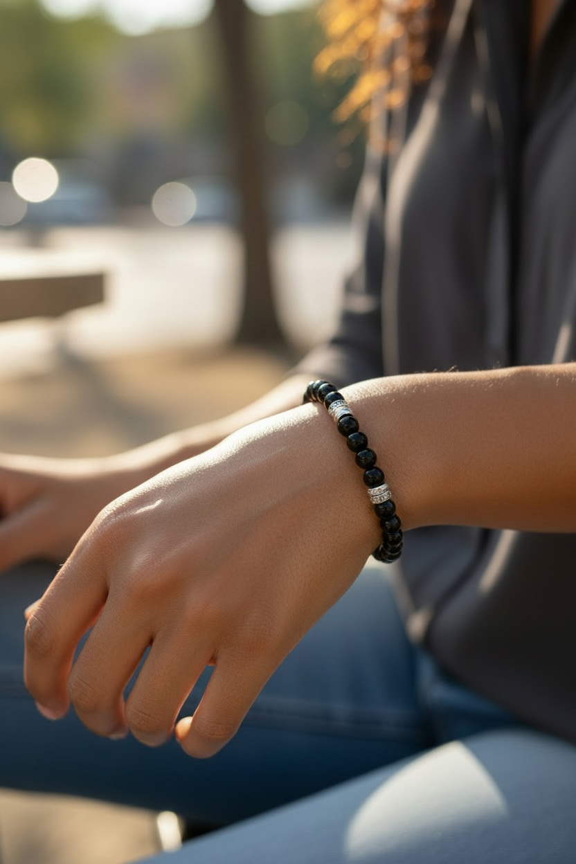 ICE OUT Bracelet, Morse Code Stone Bead Bracelet, Women’s Secret Message Jewelry