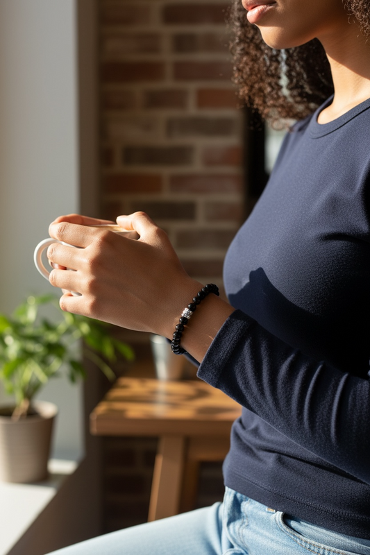 ICE OUT Bracelet, Morse Code Stone Bead Bracelet, Women’s Secret Message Jewelry