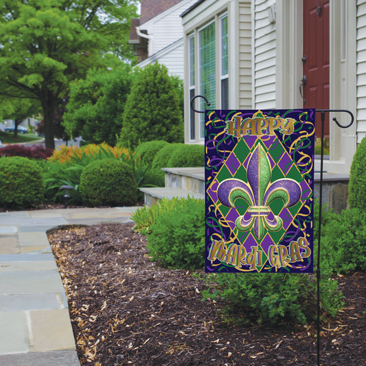 Mardi Gras Garden Flag, Garden Decoration, Housewarming Gift, Porch Flag, Spring Flag