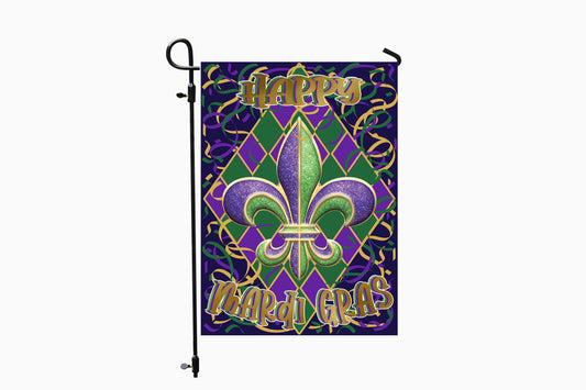 Mardi Gras Garden Flag, Garden Decoration, Housewarming Gift, Porch Flag, Spring Flag