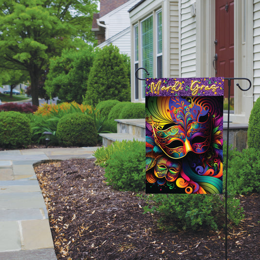 Mardi Gras Garden Flag, Garden Decoration, Housewarming Gift, Porch Flag, Spring Flag