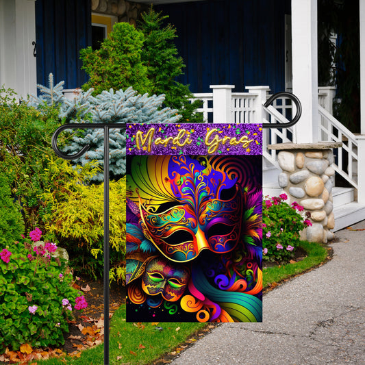 Mardi Gras Garden Flag, Garden Decoration, Housewarming Gift, Porch Flag, Spring Flag
