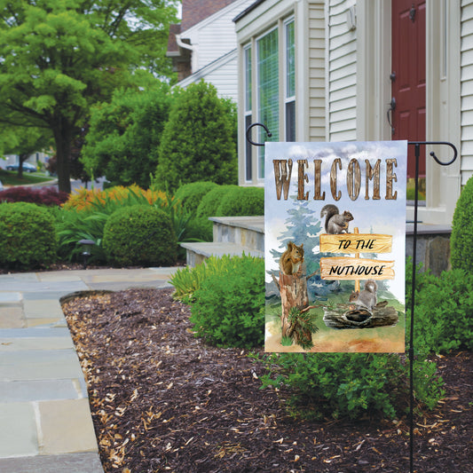 Squirrel Garden Flag, Cute Squirrel Porch Flag, Garden Decoration, Housewarming Gift, Spring Outdoor Flag, Birthday Gift for Squirrel Lovers