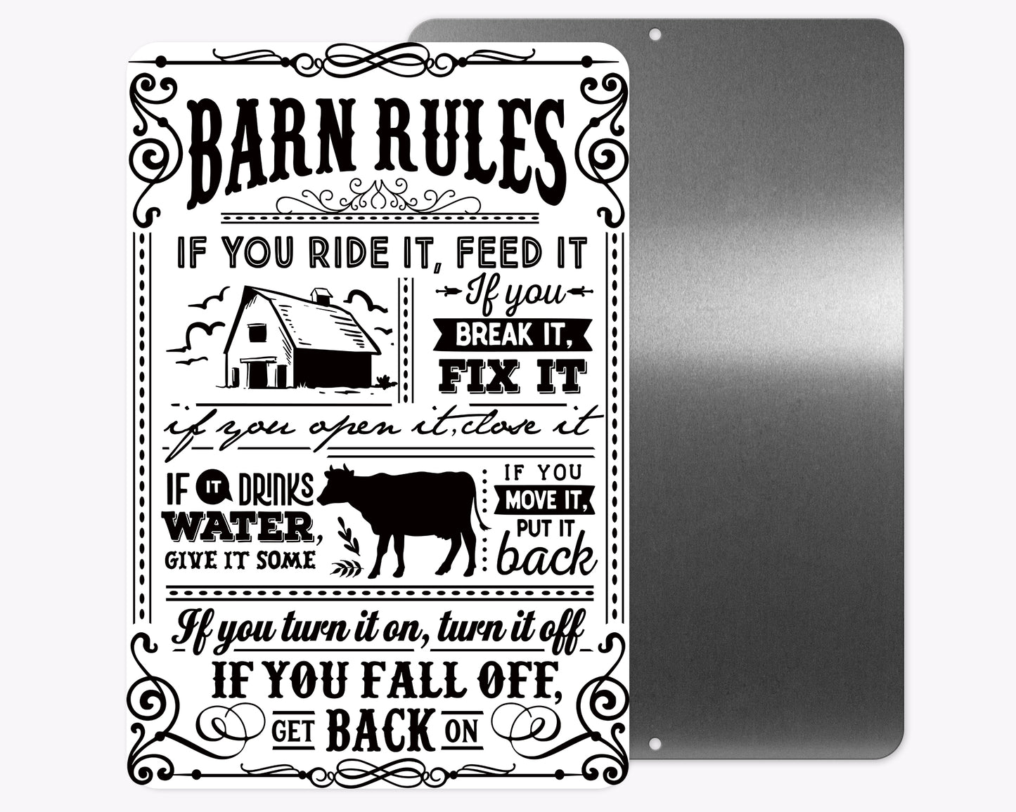 Barn Rules Metal Sign