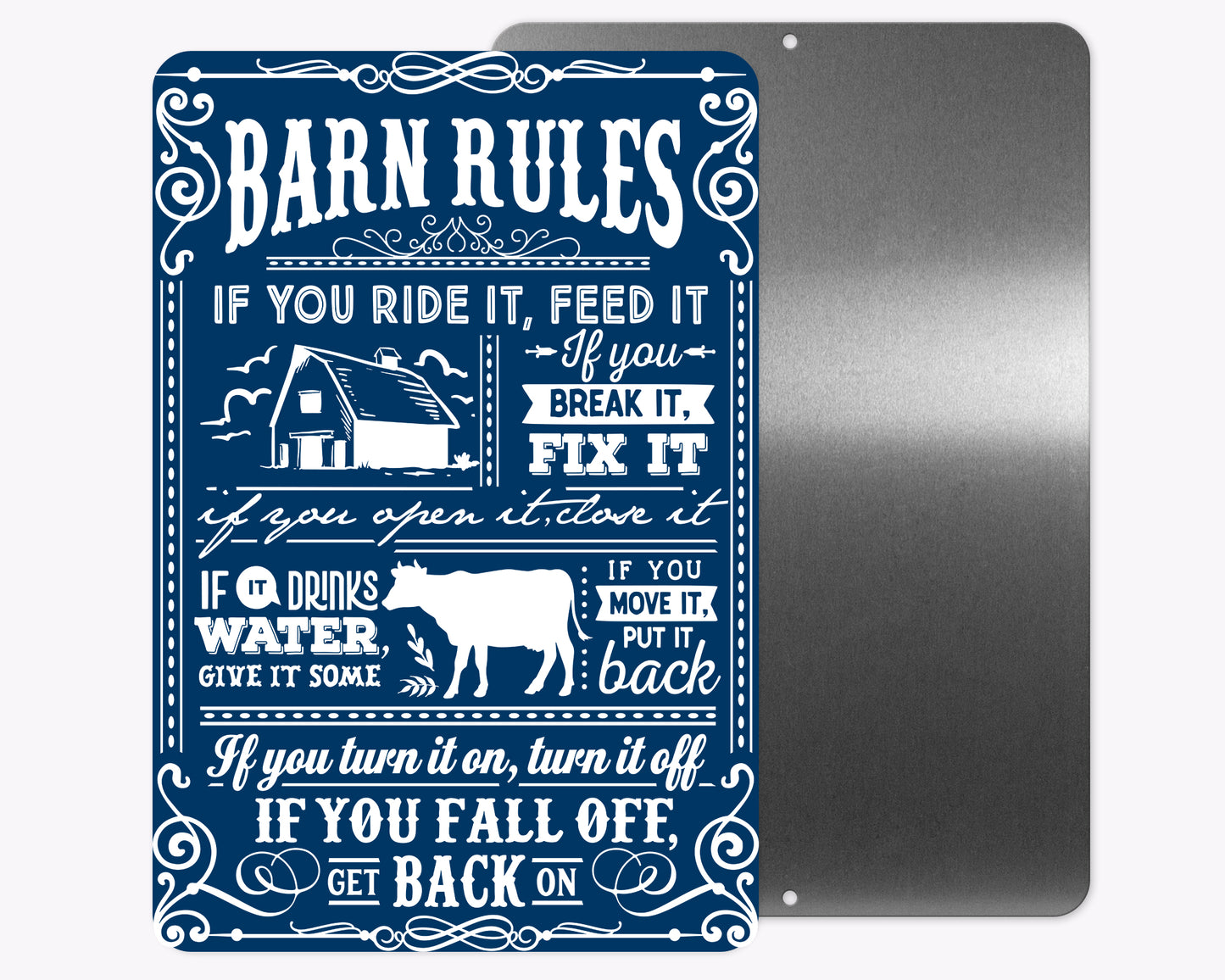 Barn Rules Metal Sign