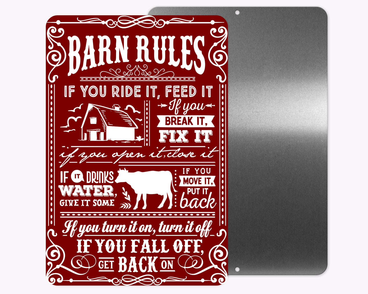 Barn Rules Metal Sign