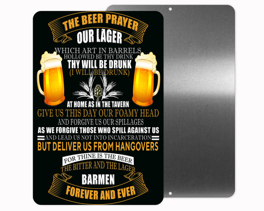 Beer Prayer Sign Metal Sign