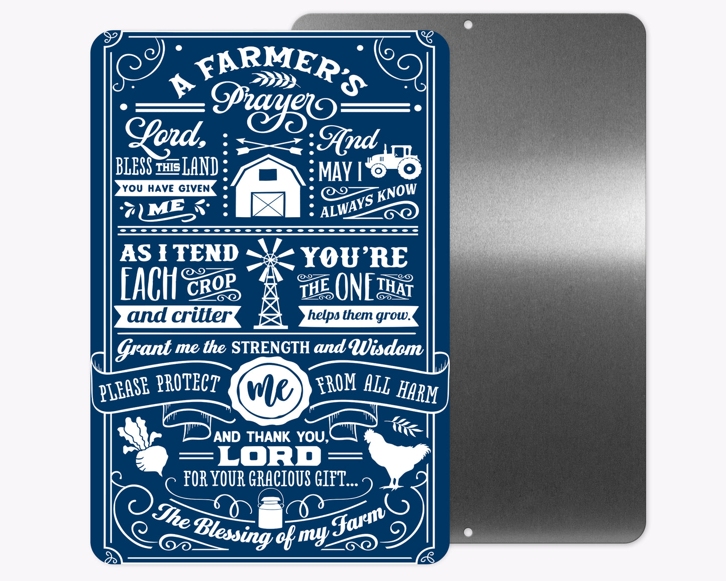Farmer's Prayer Metal Sign