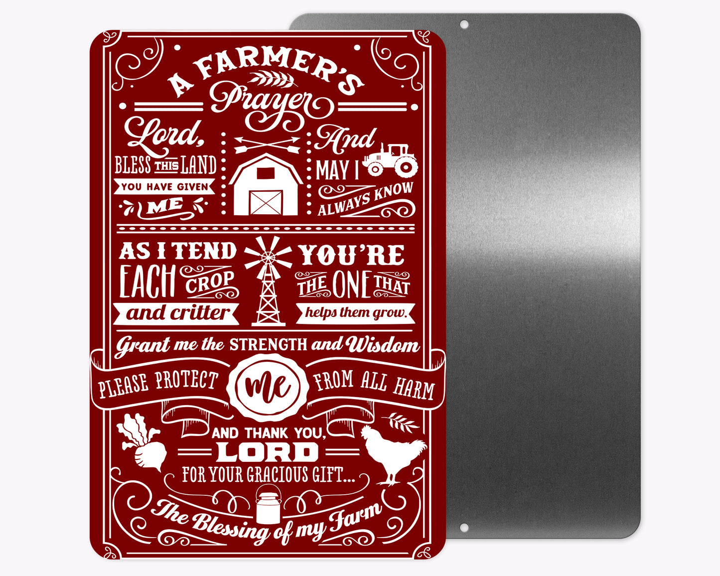 Farmer's Prayer Metal Sign