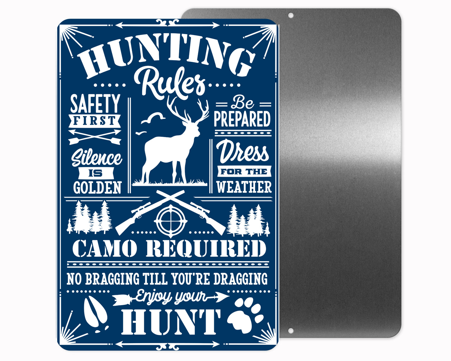 Hunting Rules Metal Sign