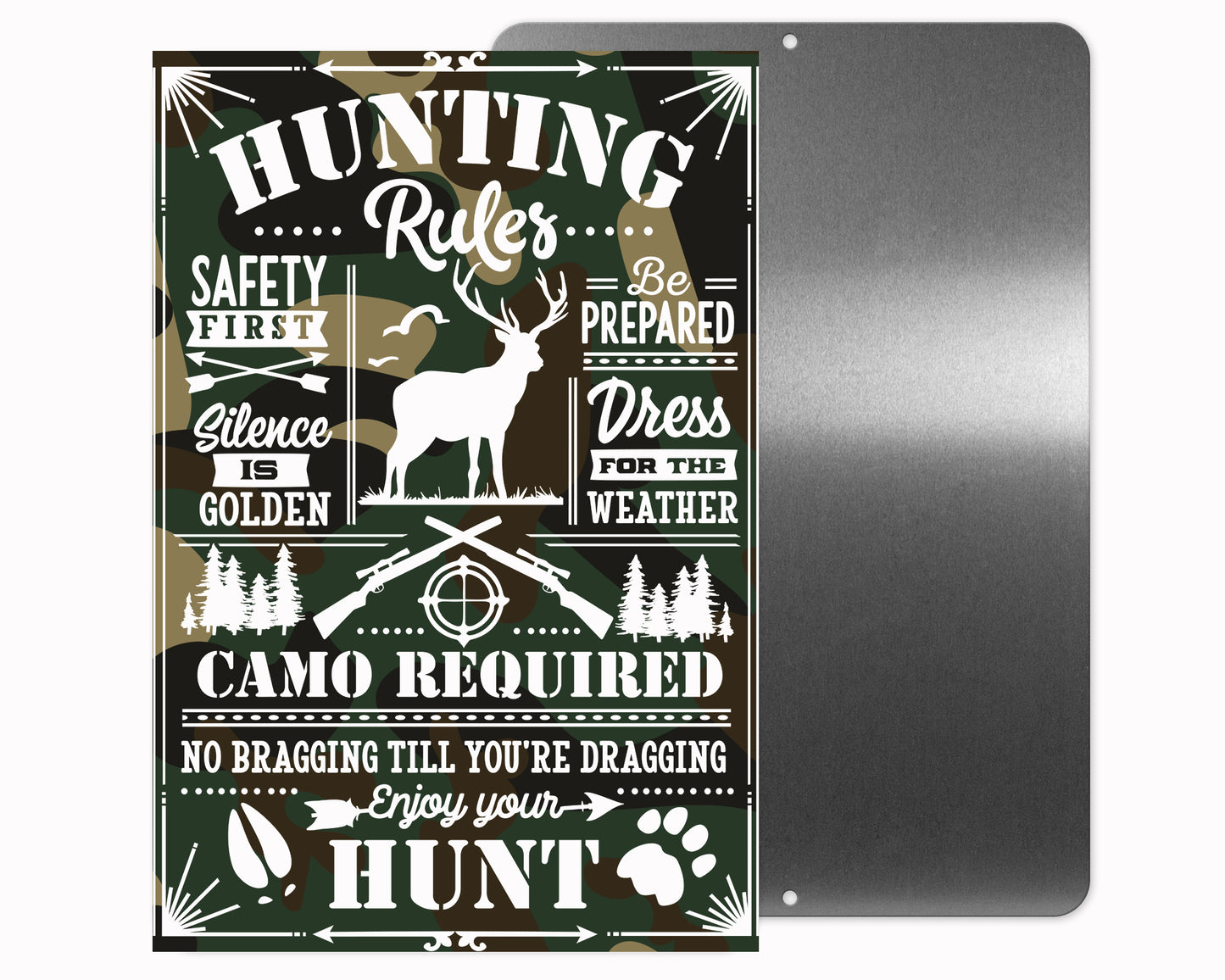 Hunting Rules Metal Sign