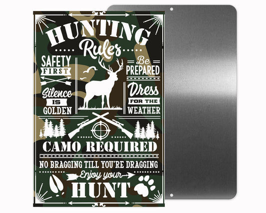 Hunting Rules Metal Sign