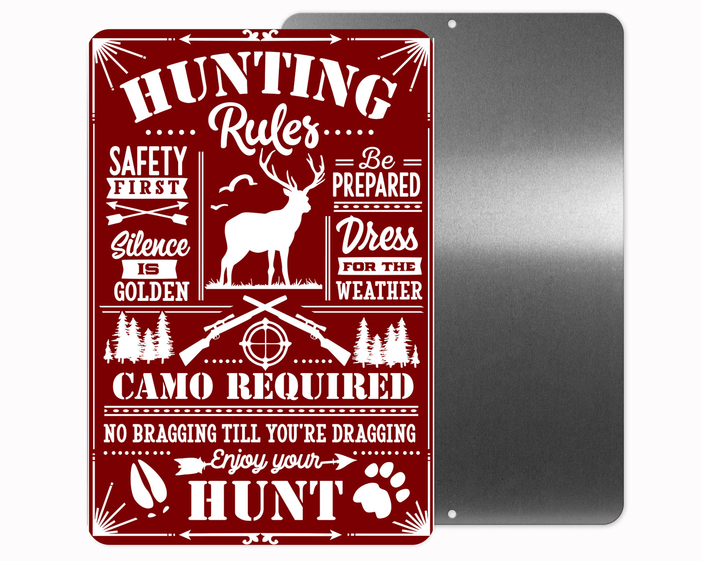 Hunting Rules Metal Sign