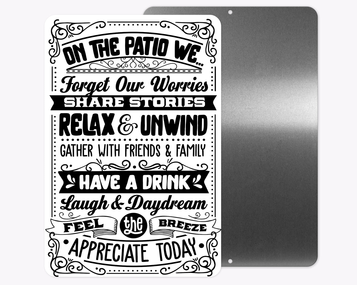 Patio Rules Metal Sign