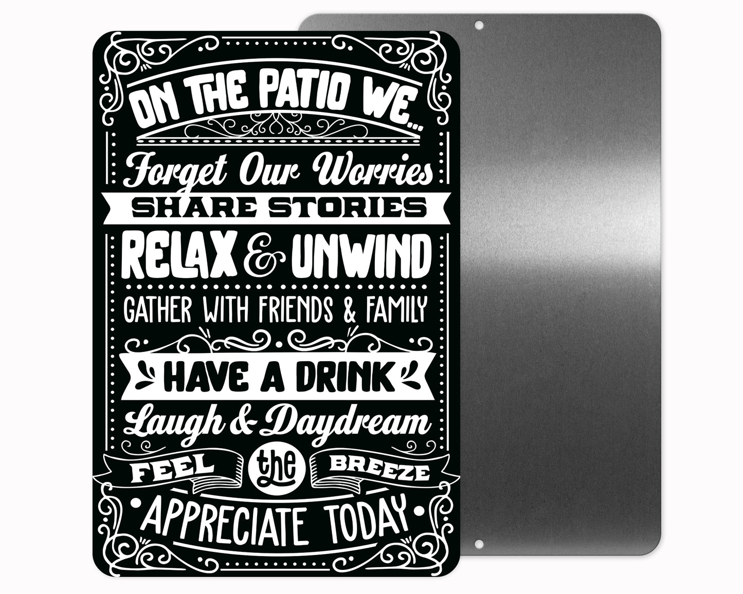 Patio Rules Metal Sign