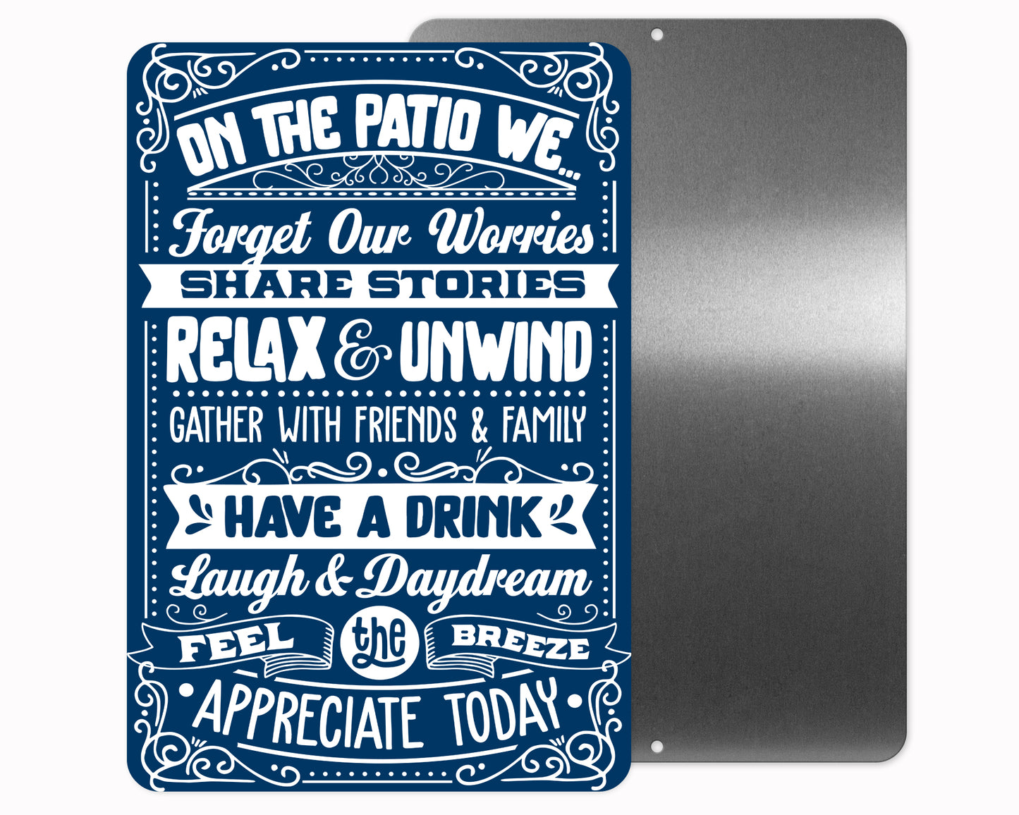 Patio Rules Metal Sign