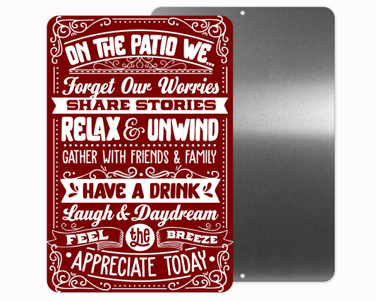 Patio Rules Metal Sign