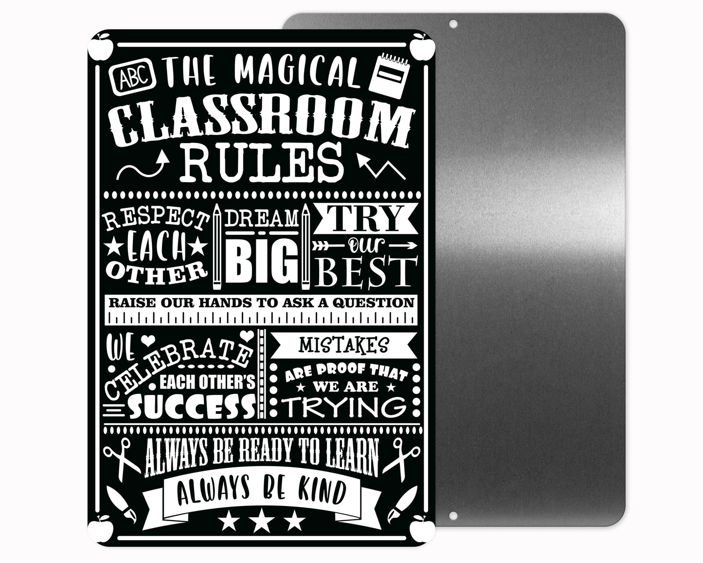 Classroom Rules Metal Sign