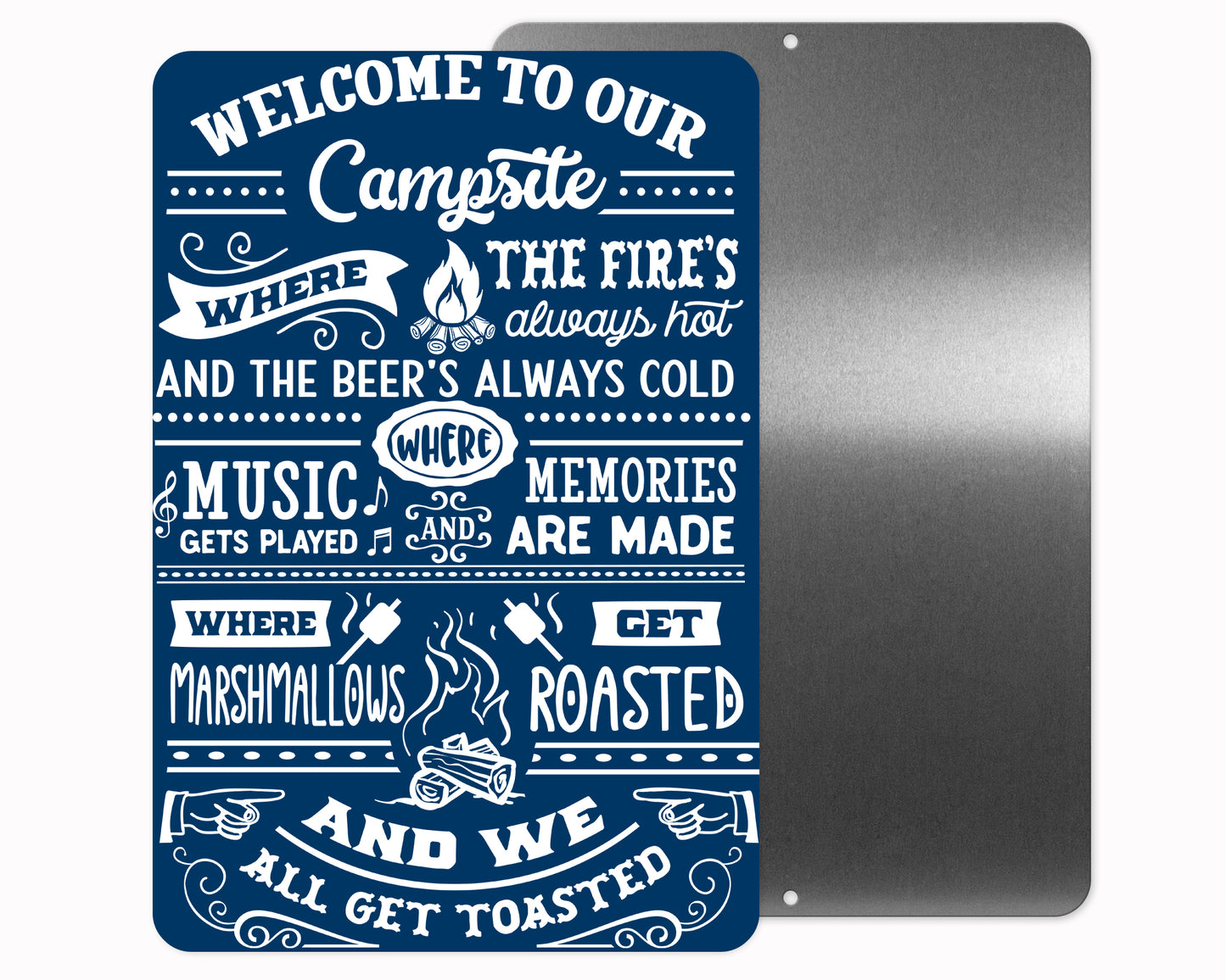 Welcome to Our Campsite Metal Sign