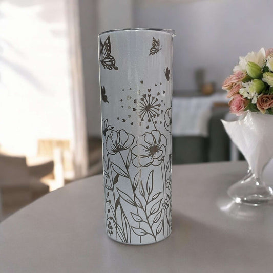 Floral Engraved Tumbler