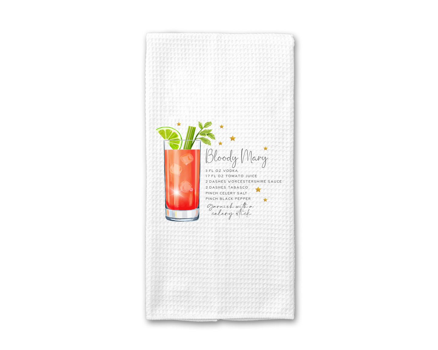 Cocktail Kitchen Towel, Bloody Mary Recipe Towel