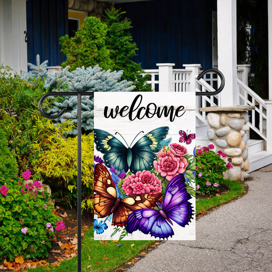 Butterfly Garden Flag, Garden Decoration, Housewarming Gift, Porch Flag, Spring Flag