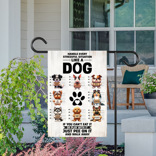Dog Garden Flag  Cute Dog Porch Flag, Garden Decoration, Housewarming Gift, Spring Outdoor Flag, Birthday Gift for Dog Lovers