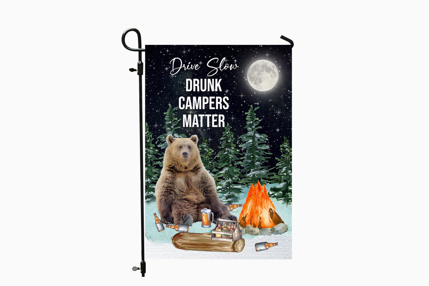 Camping Garden Flag, Garden Decoration, Housewarming Gift, Porch Flag, Spring Flag