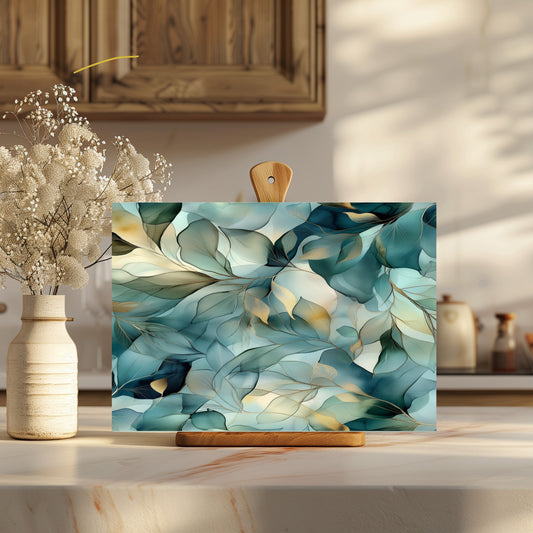 Dusty Blue Leaves Cutting Board