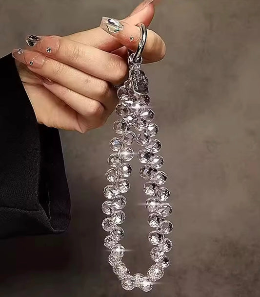 Crystal AB Beaded Cell Phone Wristlet, Keychain Wristlet, Purse Charm