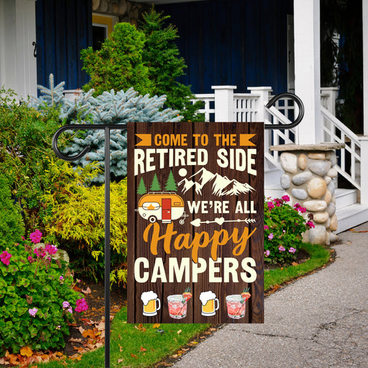 Camping Garden Flag, Garden Decoration, Housewarming Gift, Porch Flag, Spring Flag